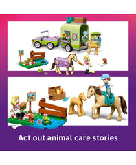 Lego Friends Horse & Baby Foal Trailer Animal Care Building Set for Kids