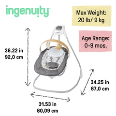 Ingenuity Simple Comfort Compact Soothing Swing - Parker
