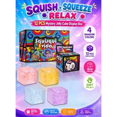 Squeeze Square Glitter Glue Jelly Cubes Sensory Fidget Toy for Kids - Sold per piece (Selection is random and subject to availability)