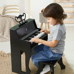 Hape Learn with Lights Black Piano and Stool Musical Toy for Kids
