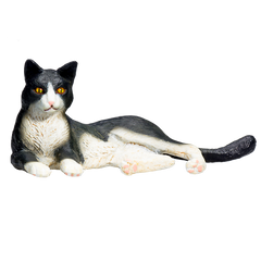 Toy School Cat Lying Black And White