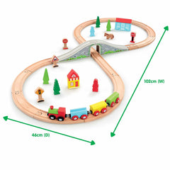 مجموعة قطار ELC الخشبية على شكل رقم 8