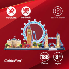 ألغاز ثلاثية الأبعاد من CubicFun، سلسلة المدن، لندن، 186 قطعة.