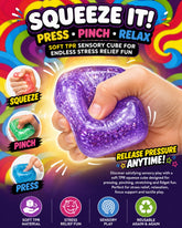 Squeeze Square Pearlescent Glue Cubes Sensory Fidget Toy for Kids - Assorted Colors (Selection is random and subject to availability)