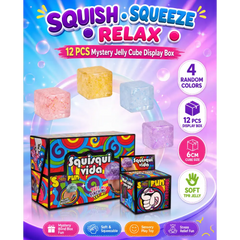 Squeeze Square Glitter Glue Jelly Cubes Sensory Fidget Toy for Kids - Sold per piece (Selection is random and subject to availability)