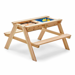 Plum Surfside Wooden Sand & Water Picnic Table-Natural