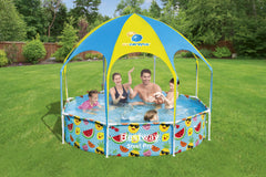 Bestway Steel Pro UV Careful Splash-in-Shade Round Above Ground Play Pool - 244x51cm