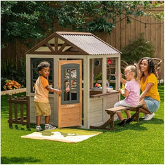 KidKraft Pioneer Cottage Wooden Outdoor Playhouse