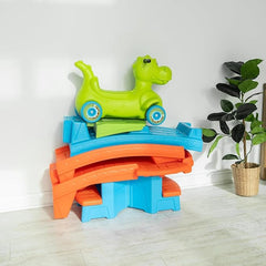 Step2 Dino Dash Up & Down Roller Coaster Ride-On Playset for Kids