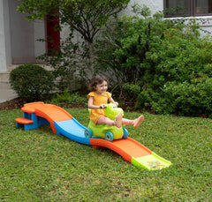 Step2 Dino Dash Up & Down Roller Coaster Ride-On Playset for Kids