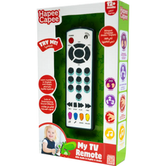 جهاز تحكم عن بعد للتلفزيون Hapee Capee My Tv Controller، باللغتين الإنجليزية والعربية، يعمل بالبطارية.