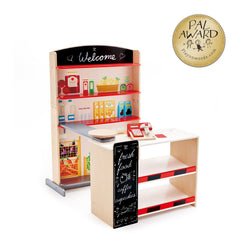 Hape Pop-Up Shop Wooden Roleplay Market Stand for Kids