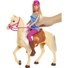 Barbie Doll & Horse Playset, Blonde Hair With Riding Accessories