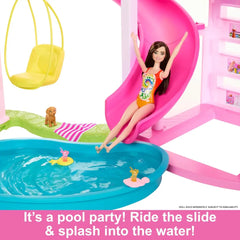 Barbie Pool Party Doll House 3-Story Slide