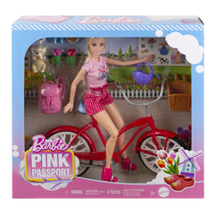 Barbie Doll and Bike Playset Fashion Doll with Bicycle & Accessories for Kids