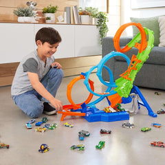 ot Wheels Action 4-Loop Crashout 1:64 Track Set for Kids