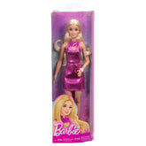 Barbie Fashionistas 11 Doll in Metallic Pink Mini Dress with Heart Cut-Out Blonde Hair