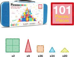 Picasso Magnetic Tiles With Case 101-pieces