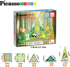 Picasso Magnetic Tiles Forest Animal Set 26-pieces