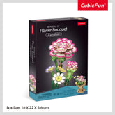 3D Puzzle Carnation Flower Bouquet 134 Pcs