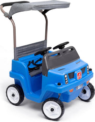 Side-By-Side Push Around SUV Ride-On Car for 2 Kids with Push Handle