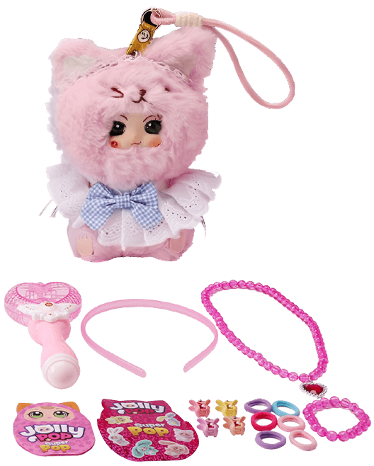 JollyPop Kitten SuperPop S١ يعمل بالبطارية Surprise لعبة قطيفة Toy مع Accessories for Kids