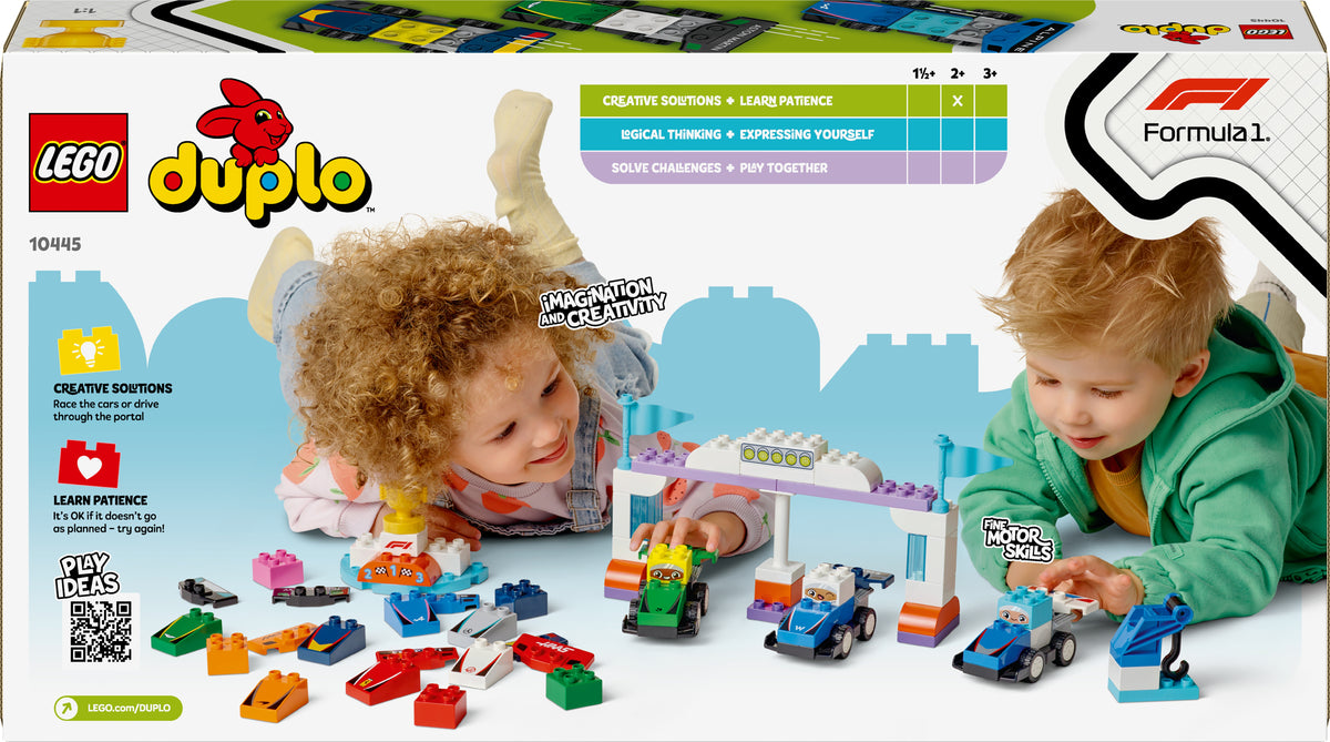Lego Duplo Town F1 Team Race Cars & Drivers