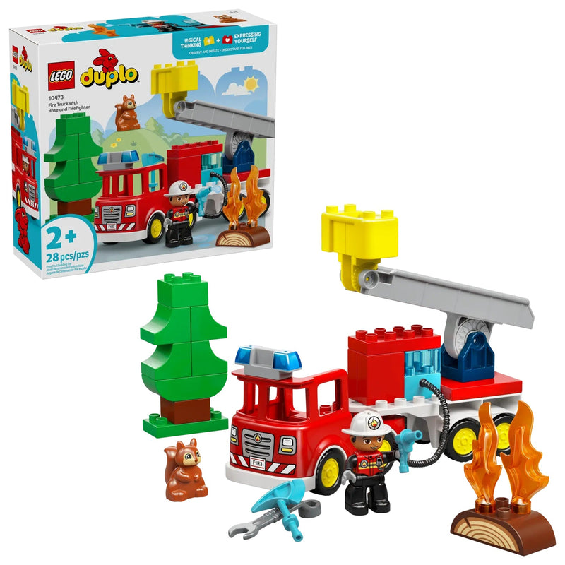 Lego Duplo Fire Truck With Hose And Firefighter