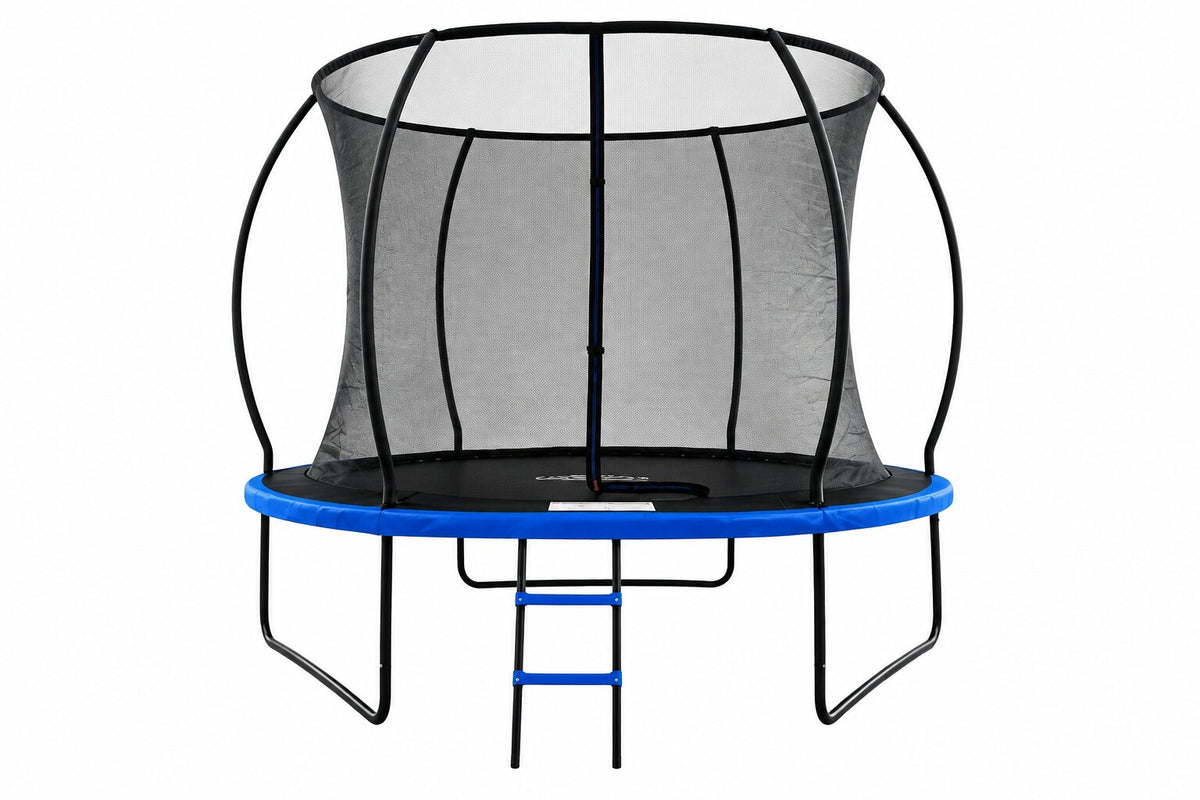 Mountpeak Pumpkin Trampoline with Safety Net - Black & Blue, 10ft