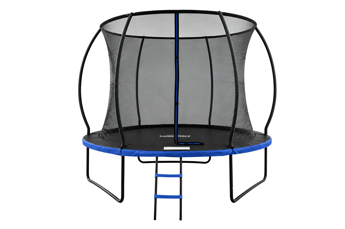 Mountpeak Pumpkin Trampoline with Safety Net - Black & Blue, 10ft