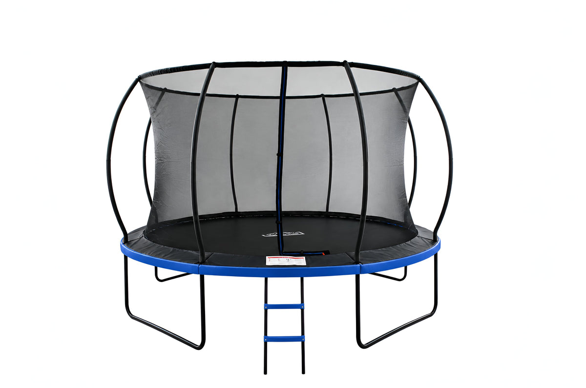 Mountpeak Pumpkin Trampoline with Safety Net & Ladder - Black & Blue, 12ft