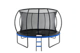 Mountpeak Pumpkin Trampoline with Safety Net & Ladder - Black & Blue, 12ft