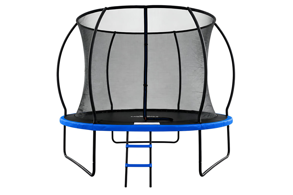 Mountpeak Pumpkin Trampoline with Safety Net & Ladder - Black & Blue, 12ft