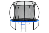 Mountpeak Pumpkin Trampoline with Safety Net & Ladder - Black & Blue, 12ft