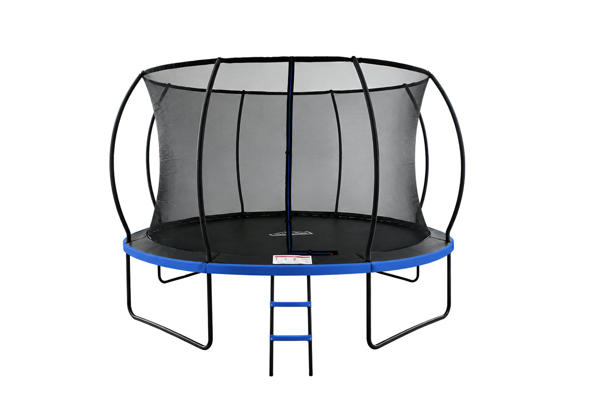 Mountpeak Pumpkin Trampoline with Safety Net & Ladder - Black & Blue, 12ft