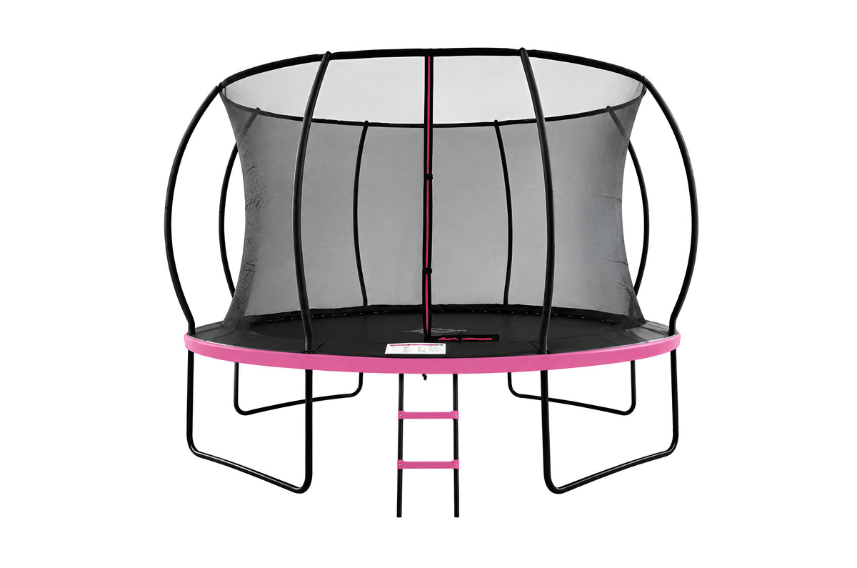 Mountpeak Pumpkin Trampoline with Safety Net & Ladder - Pink, 12ft