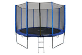 Funjump Blue Trampoline with Safety Net & Ladder - 12ft