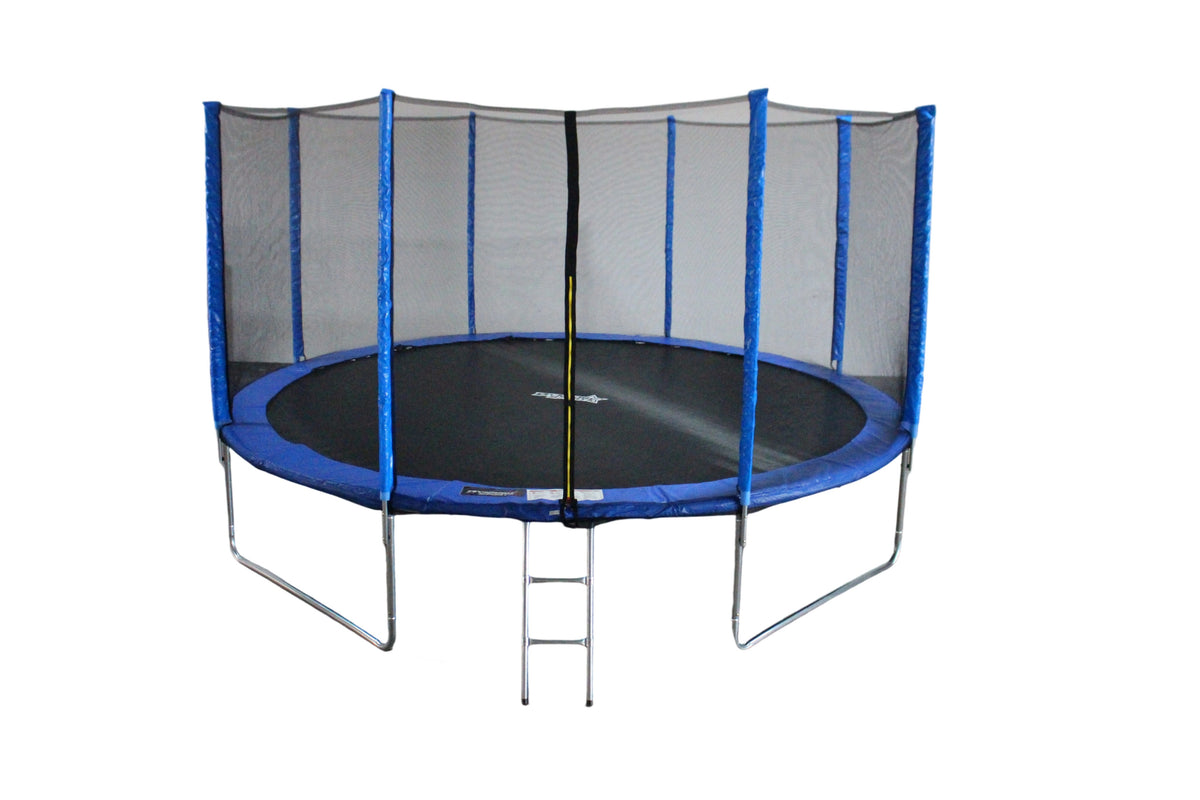 Funjump Blue Trampoline with Safety Net & Ladder - 12ft