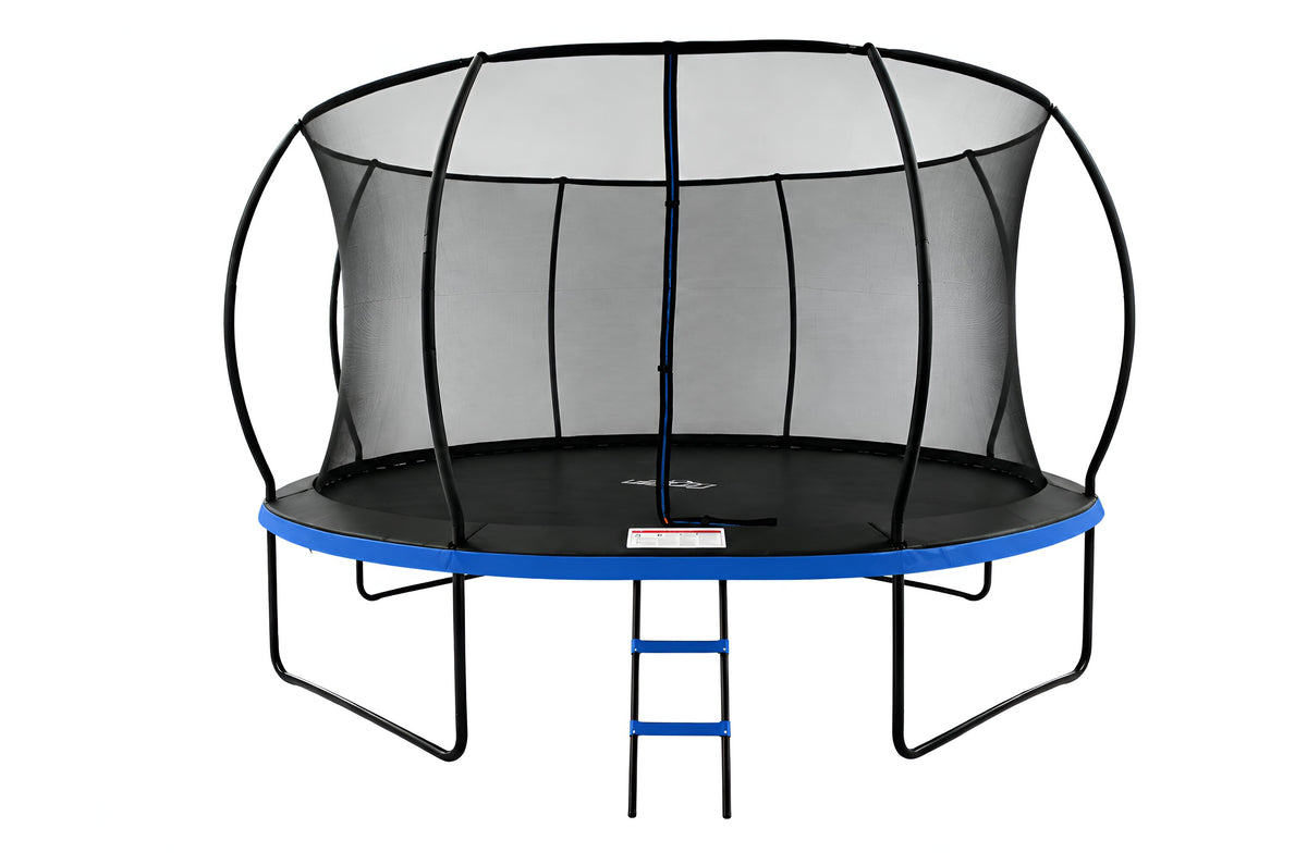 Mountpeak Pumpkin Trampoline with Safety Net - Black & Blue, 14ft