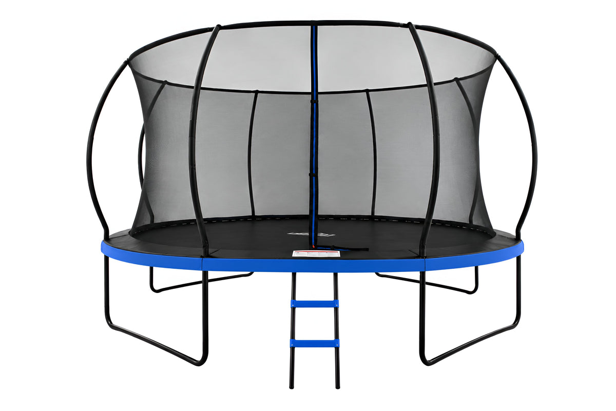 Mountpeak Pumpkin Trampoline with Safety Net - Black & Blue, 14ft