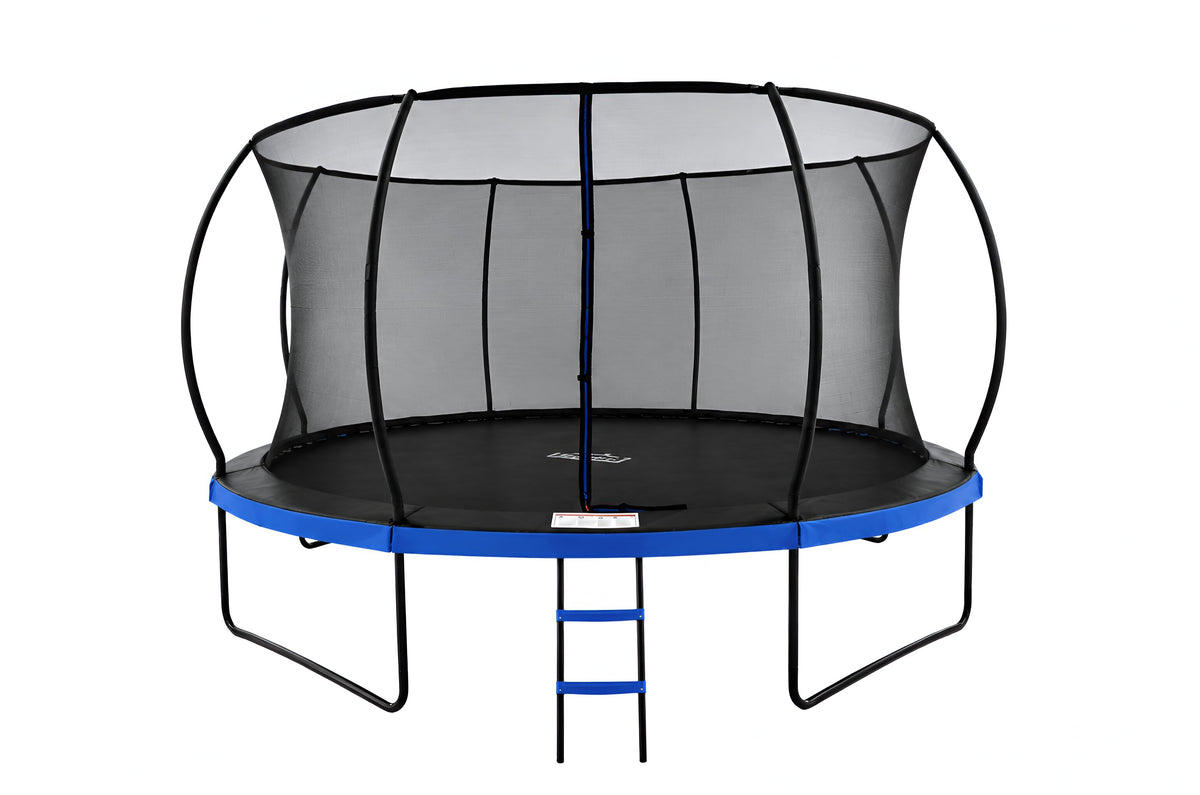 Mountpeak Pumpkin Trampoline with Safety Net - Black & Blue, 14ft