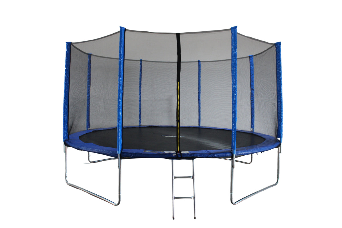 Funjump Blue Trampoline with Safety Net & Ladder - 14ft