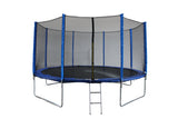 Funjump Blue Trampoline with Safety Net & Ladder - 14ft
