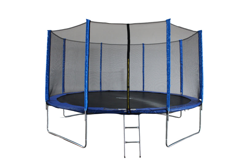 Funjump Blue Trampoline with Safety Net & Ladder - 14ft