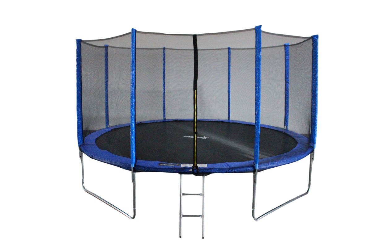Funjump Blue Trampoline with Safety Net & Ladder - 14ft