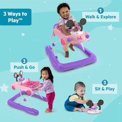 Bright Starts Minnie Mouse Go, Go Bows 3-In-1 Car Walker
