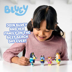 Bluey Family Beach Day Figure 4-pack Series 9 Toys for Kids