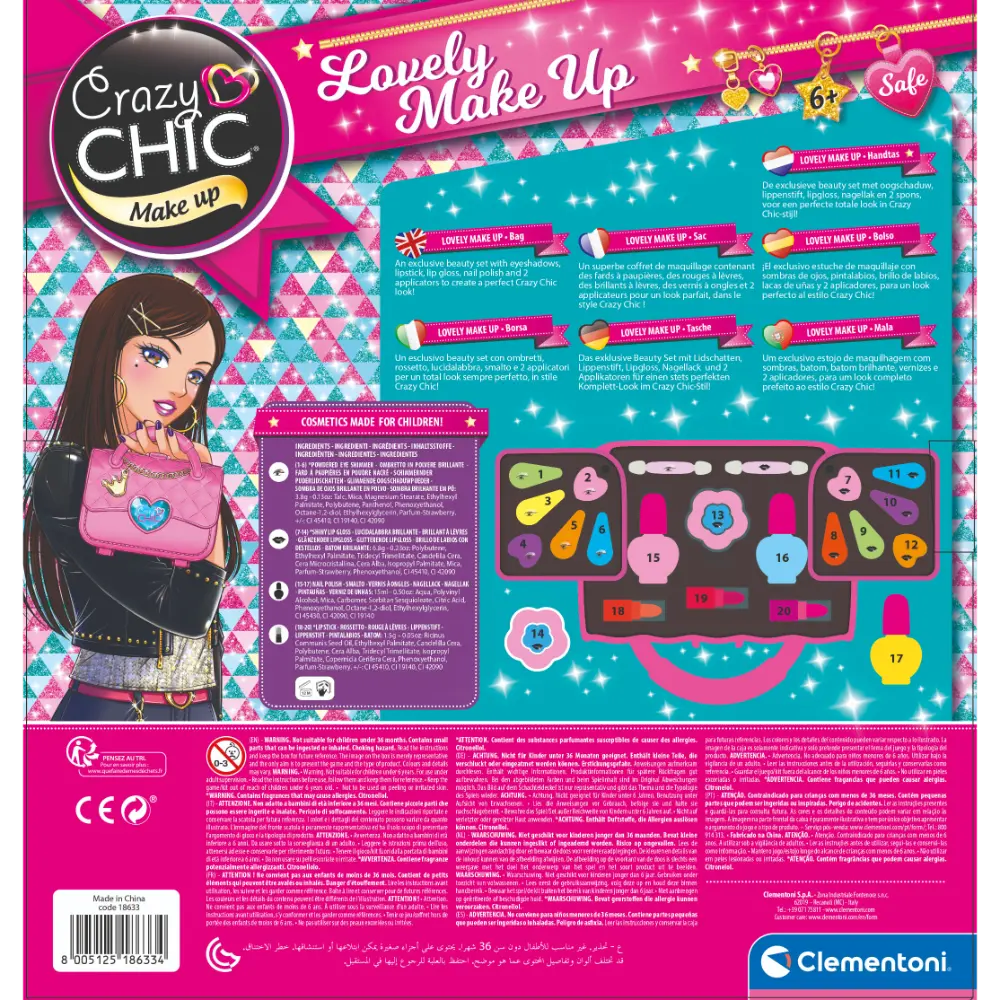 CLEMENTONI CRAZY CHIC BAG MAKE UP SET