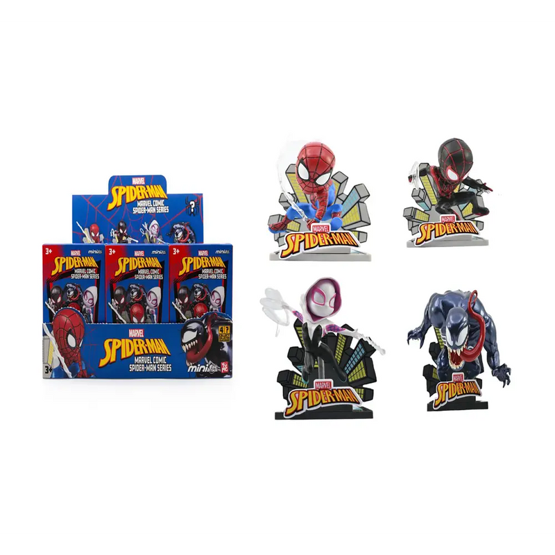 Marvel Spider-Man Attack Series Collectible Action Figure with 3D Display Base - Assorted Figures, Sold Per Piece