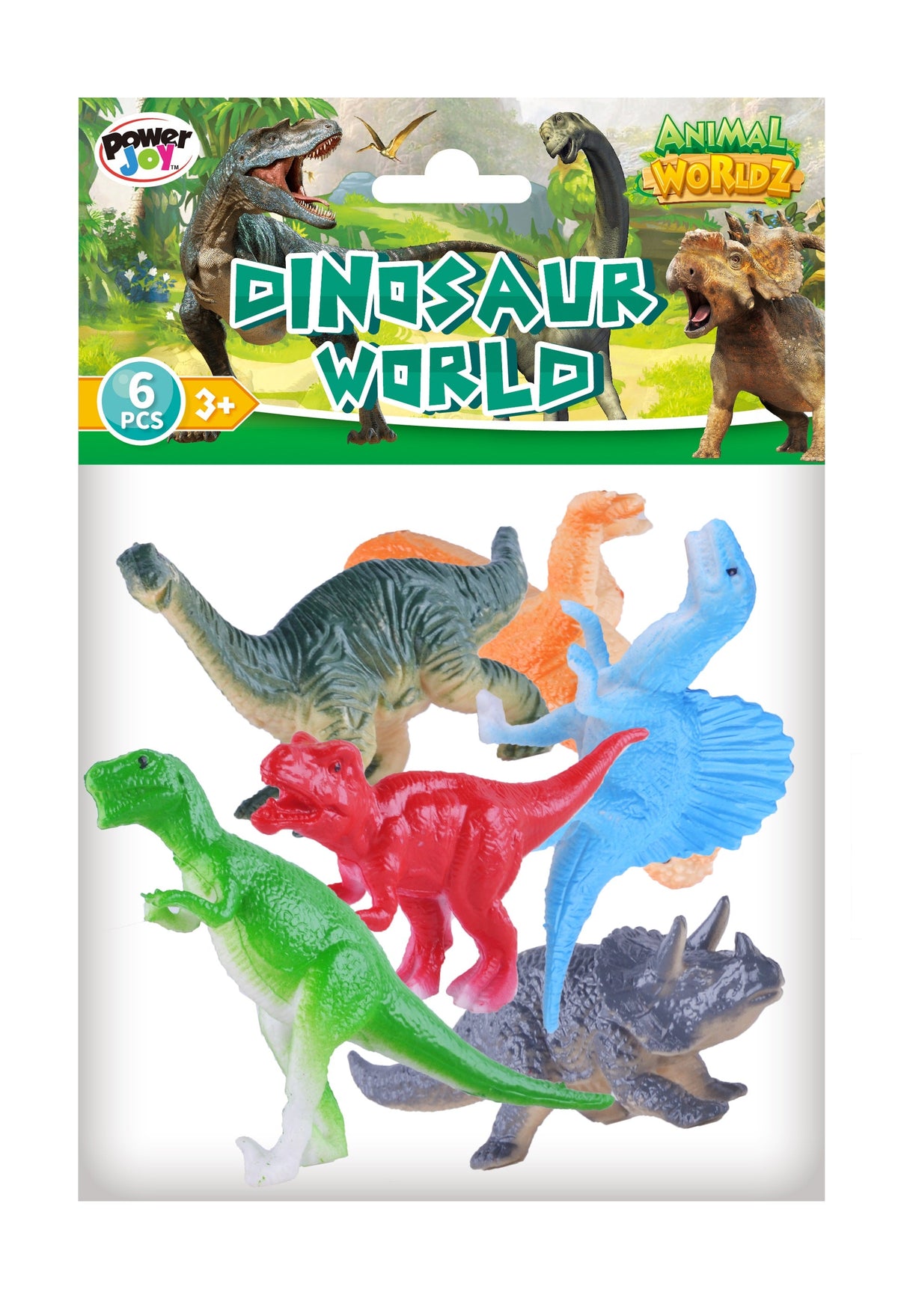 Power Joy Animal Worldz Dinosaur 4 Inches 6-Pieces Set